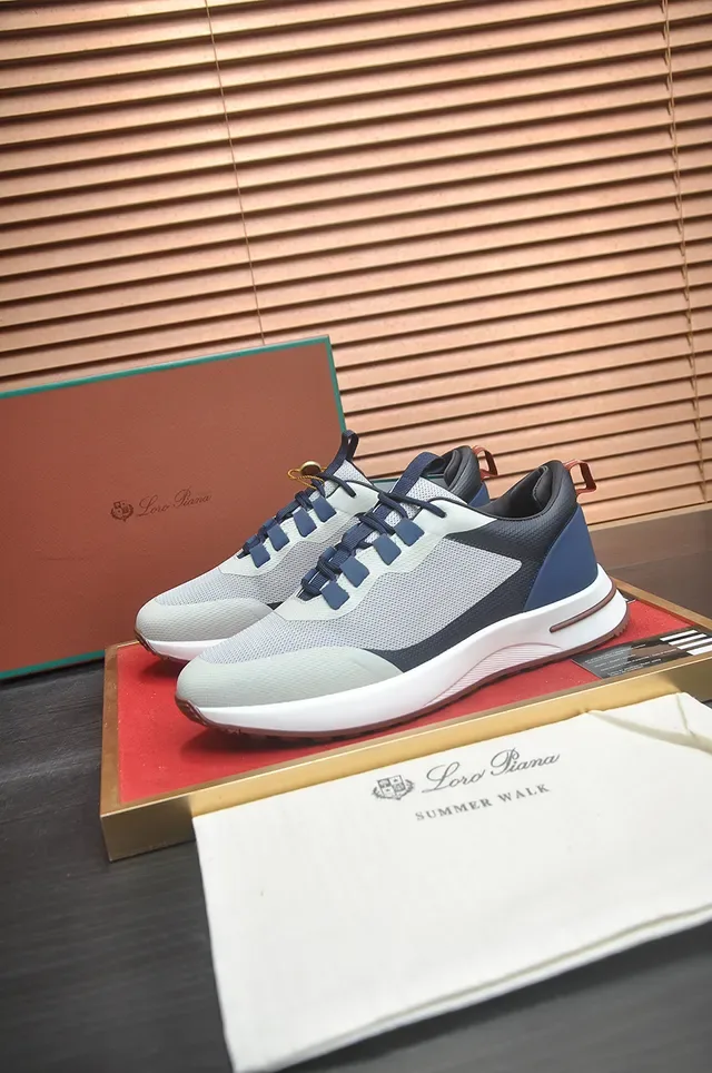 Gray Navy Mesh-and-Synthetic Upper Sculpted White Midsole Sneakers 4