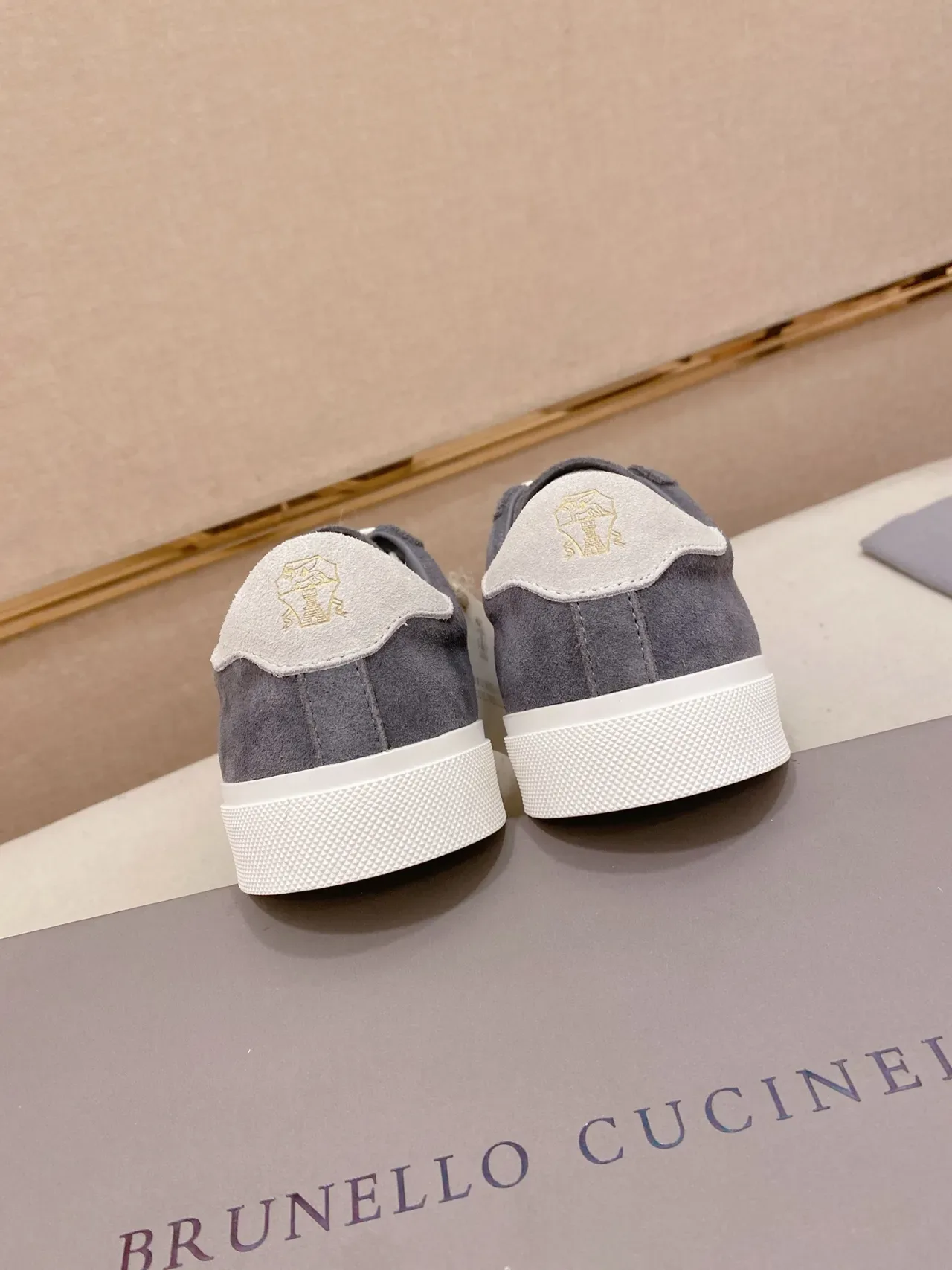 Gray Suede Low-Top Lace-Up Sneaker 3