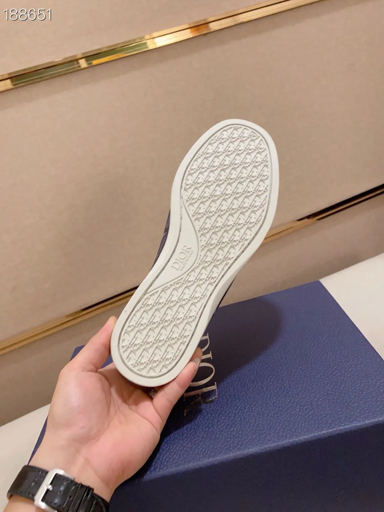 Gray White Geometric Monogram Print Moc-Toe Stitching Loafer 3