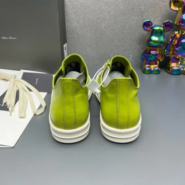 Green White Low-Top Leather Upper Sneakers 4