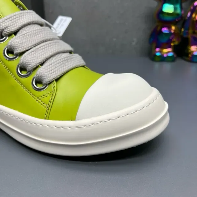Green White Low-Top Leather Upper Sneakers 6