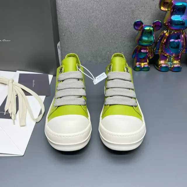 Green White Low-Top Leather Upper Sneakers 8