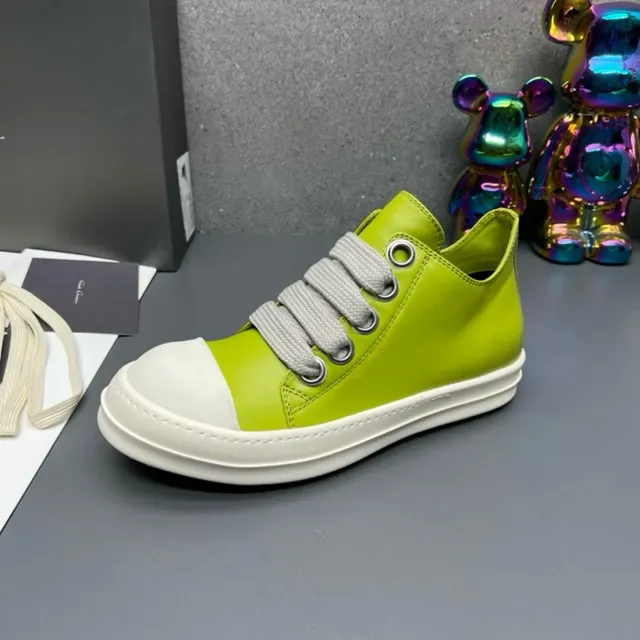 Green White Low-Top Leather Upper Sneakers 9