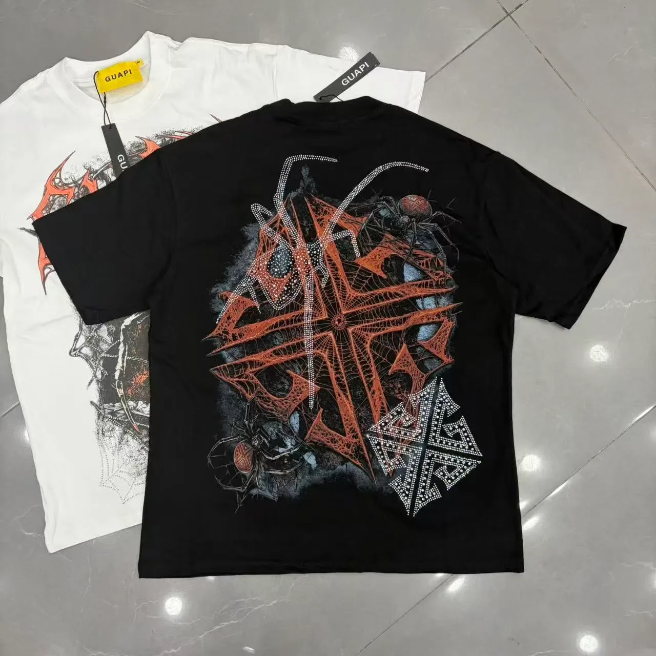 GUAPI Graphic Spider Print T-Shirt 2