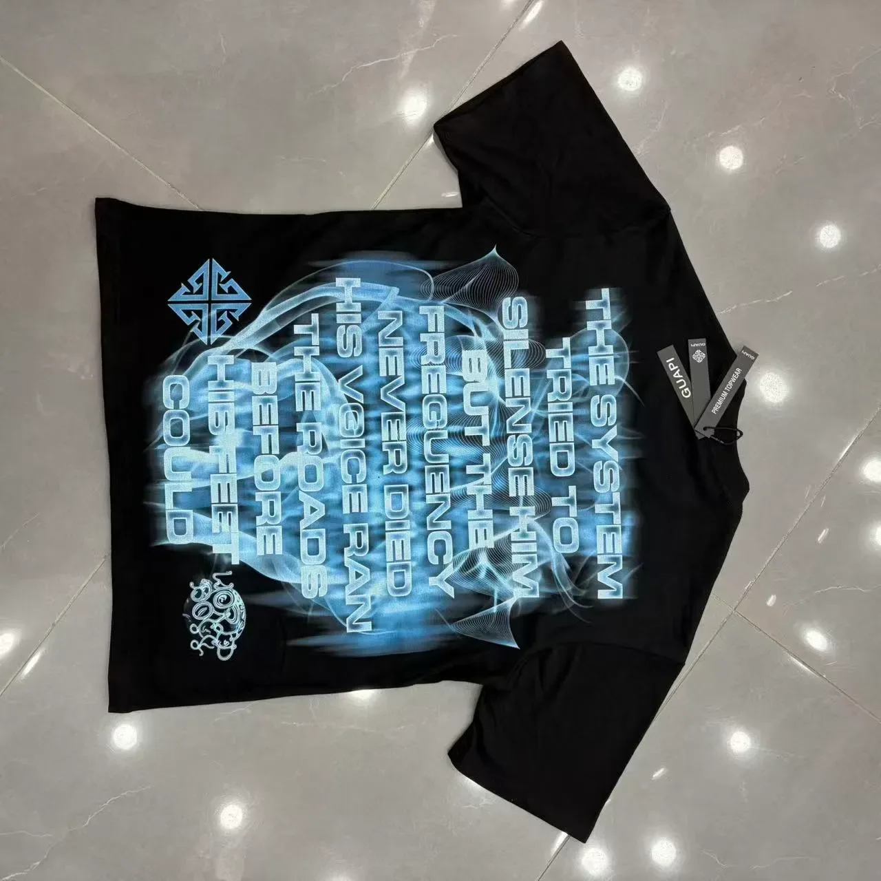 GUAPI Return of the Voice Graphic Print Black T-Shirt 2