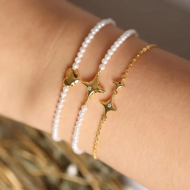 HEFANG White Gold Pearl Strand Hardware Bracelet 3