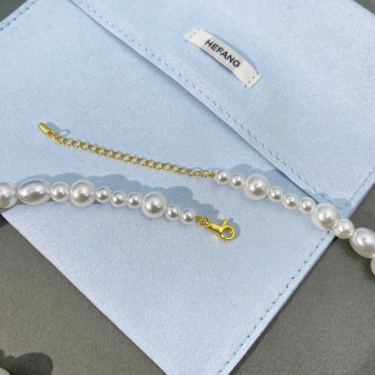 HEFANG White Gold Pearl Strand Nautical Charms Necklace 4