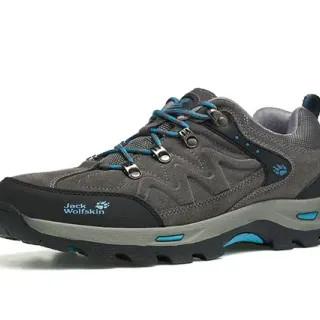 Jack Wolfskin Botas de senderismo gris azul de corte bajo parte superior de malla sintética zapatillas