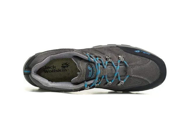 Jack Wolfskin Gray Blue Low-Cut Hiking Boot Synthetic Mesh Upper Sneakers 9