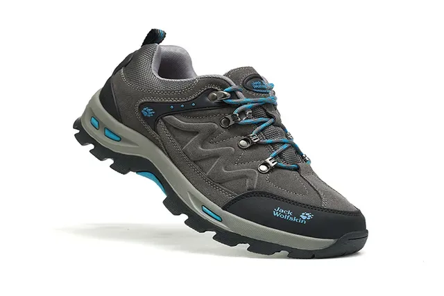 Jack Wolfskin Gray Blue Low-Cut Hiking Boot Synthetic Mesh Upper Sneakers 10