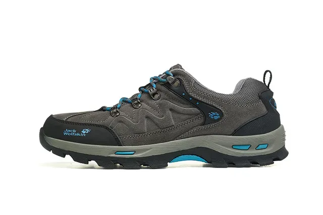 Jack Wolfskin Gray Blue Low-Cut Hiking Boot Synthetic Mesh Upper Sneakers 14