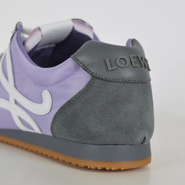 Lavender and Gray Retro Runner Sneakers 4