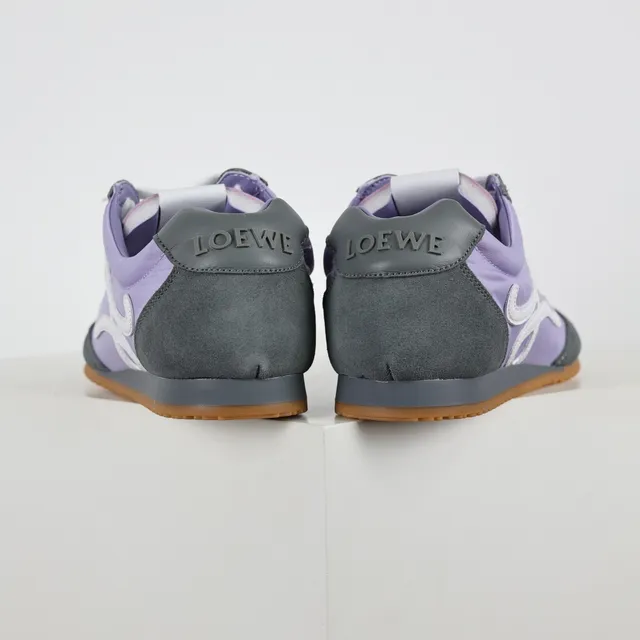 Lavender and Gray Retro Runner Sneakers 8