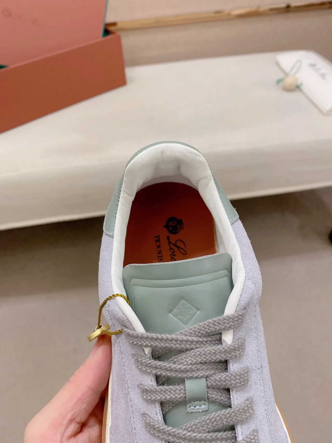 Lavender Gray Suede Low-Top Lifestyle Sneaker 4