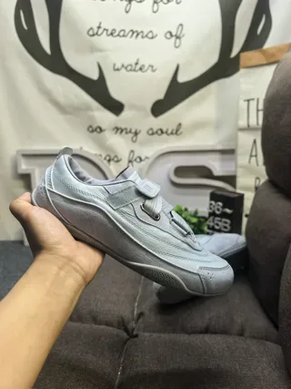 Light Gray Laceless Dual-Strap Lifestyle Sneakers 5