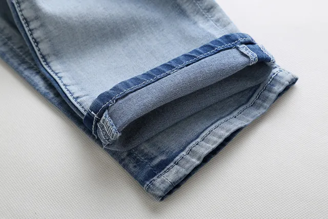 হালকা ধোয়া distressed Moto-Panel জিন্স 4