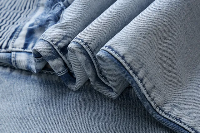 হালকা ধোয়া distressed Moto-Panel জিন্স 5