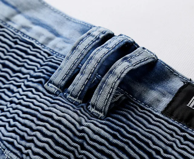 হালকা ধোয়া distressed Moto-Panel জিন্স 17
