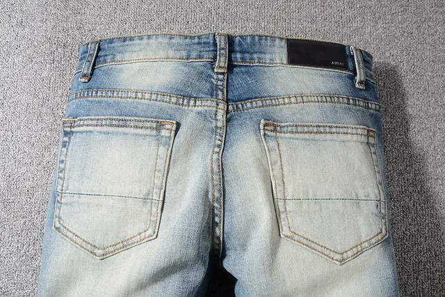 Light-Wash Distressed Snake Embroidery Slim-Fit Jeans 11
