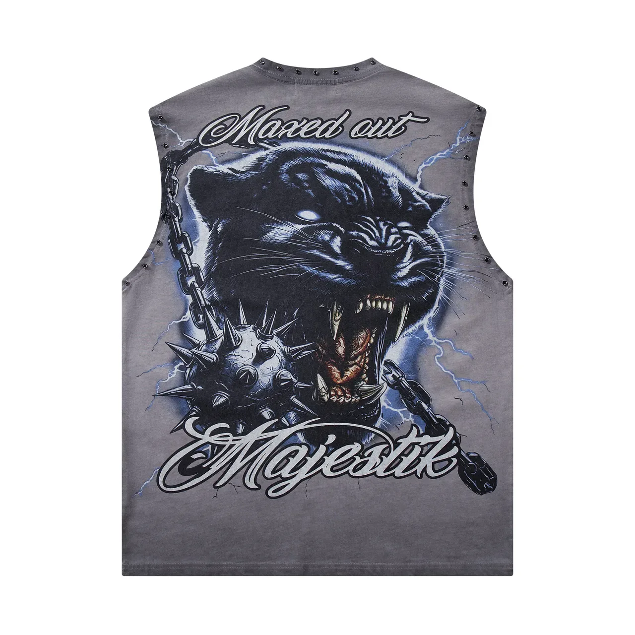 Majestik Graphic Panther Studded Vest Top 4