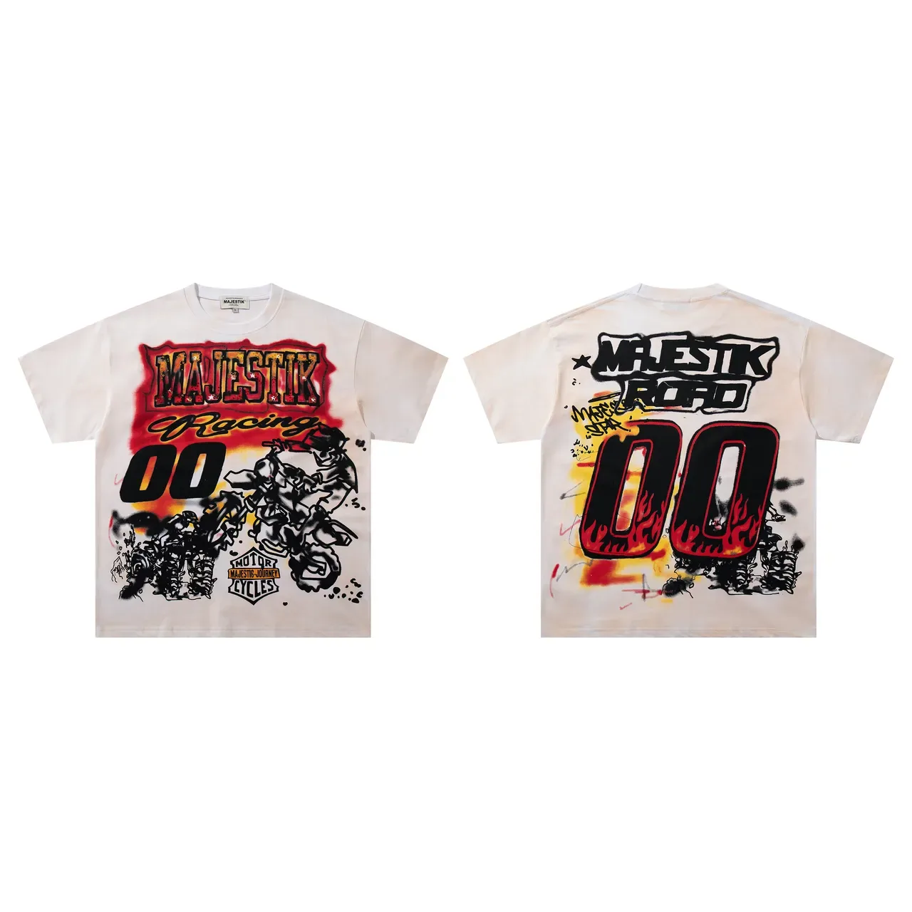 MAJESTIK Racing 00 Graphic Print Oversized T-Shirt 2