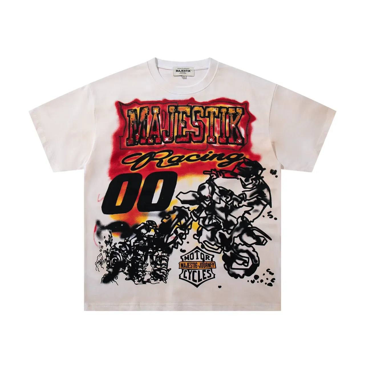 MAJESTIK Racing 00 Graphic Print Oversized T-Shirt 3