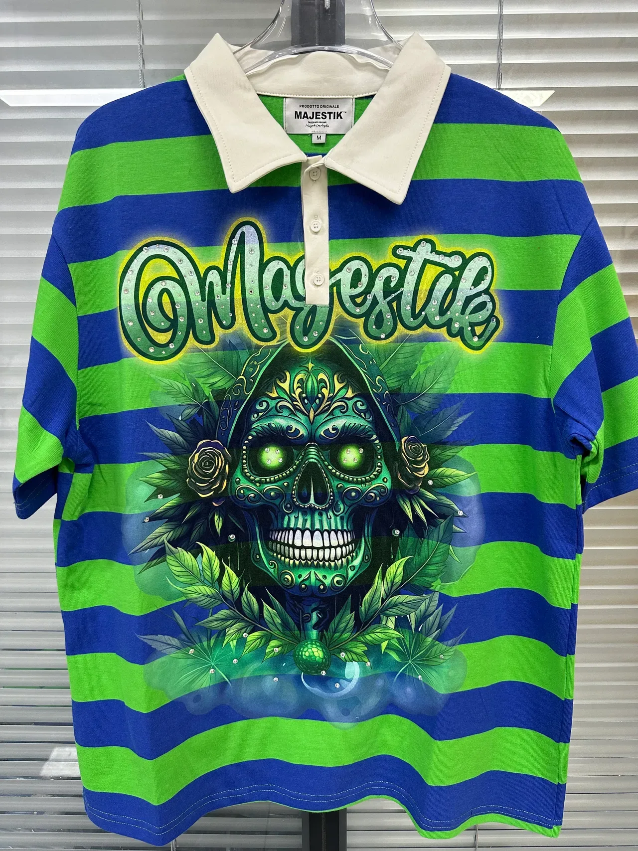 MAJESTIK Striped Graphic Polo Shirt 5