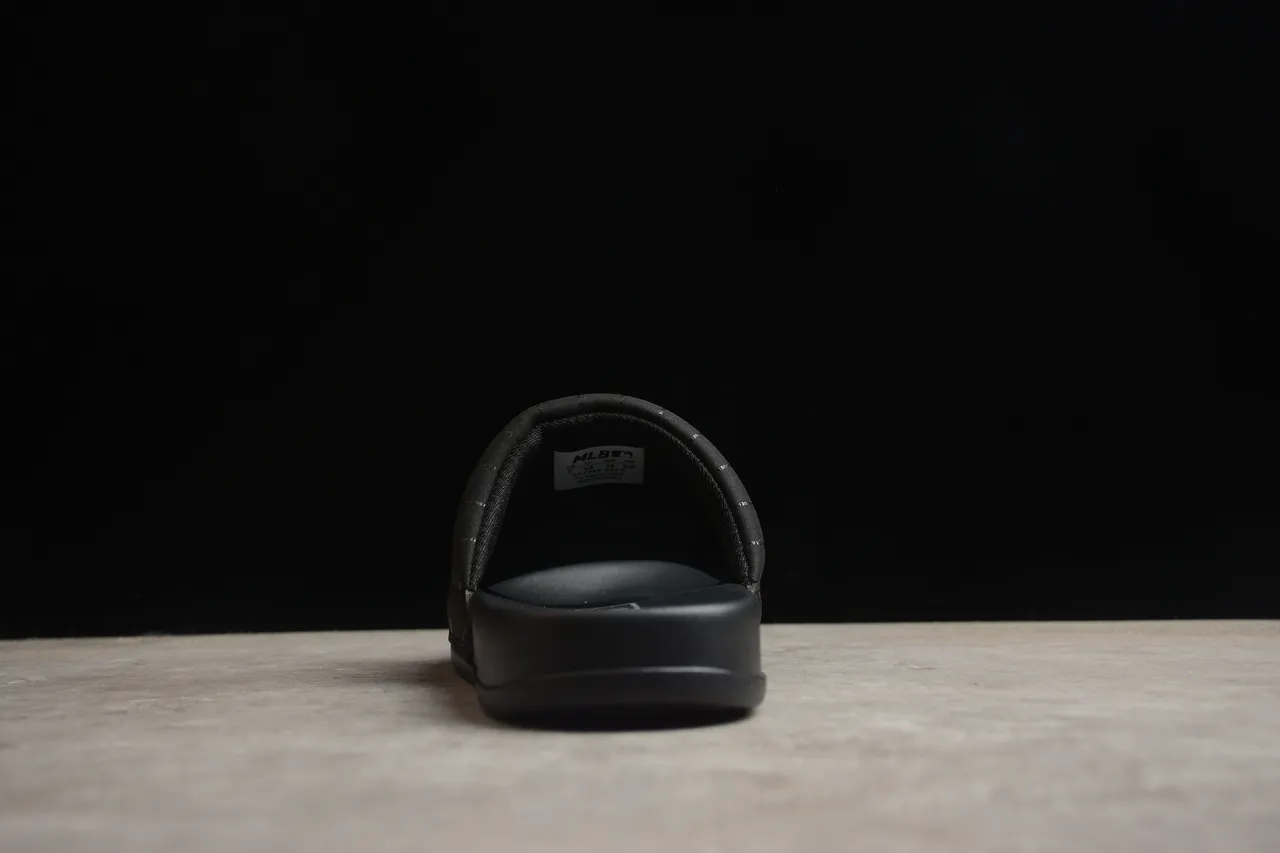 Matte Black Single-Strap Flat Sole Slipper 9