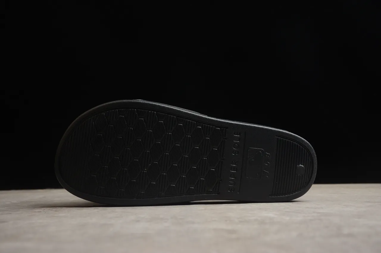 Matte Black Single-Strap Flat Sole Slipper 10