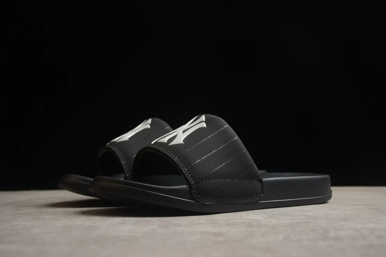 Matte Black Single-Strap Flat Sole Slipper 13
