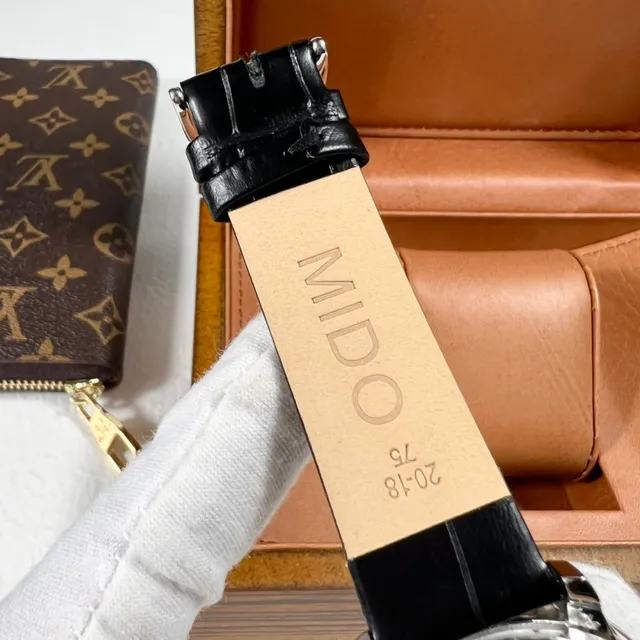 Mido Baroncelli Cadran Branco Pulseira de Alligator Preta Relógio Mecânico 3
