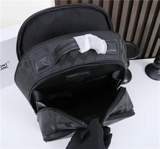 Montblanc Meisterstück Black Embossed Basketweave Casual Backpack 2