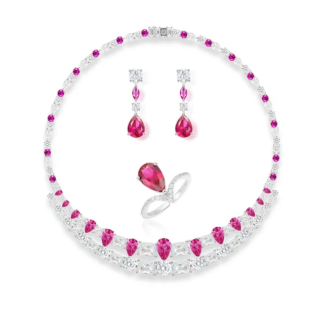 Multi-Row Ruby and Diamond Collar Necklace 2