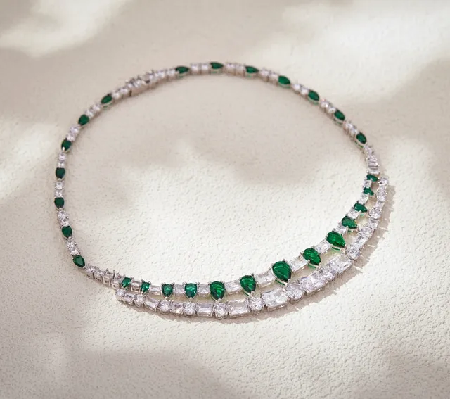 Multi-Row Ruby and Diamond Collar Necklace 7