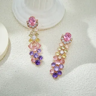 Multicolor Gemstone Cascade Drop Earrings
