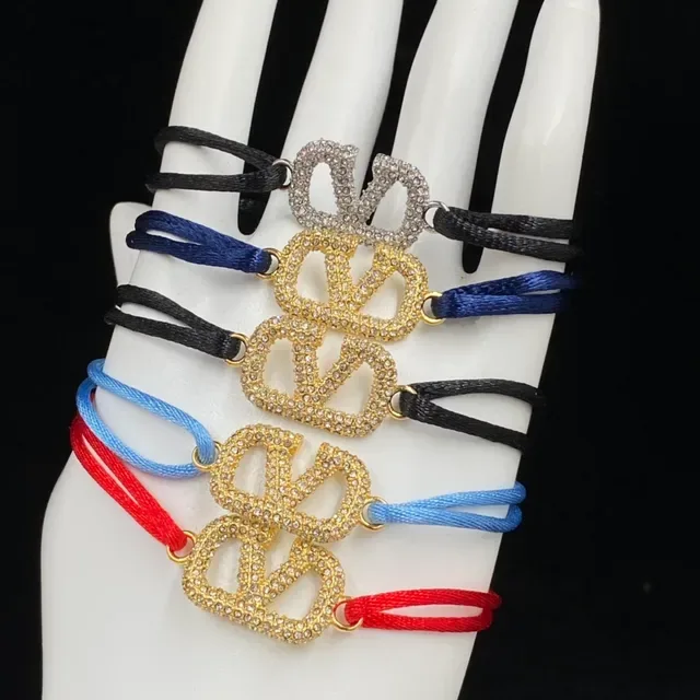 Multicolor Pave-Set Crystal Charms Interlocking Double-V Motif Bracelet 1