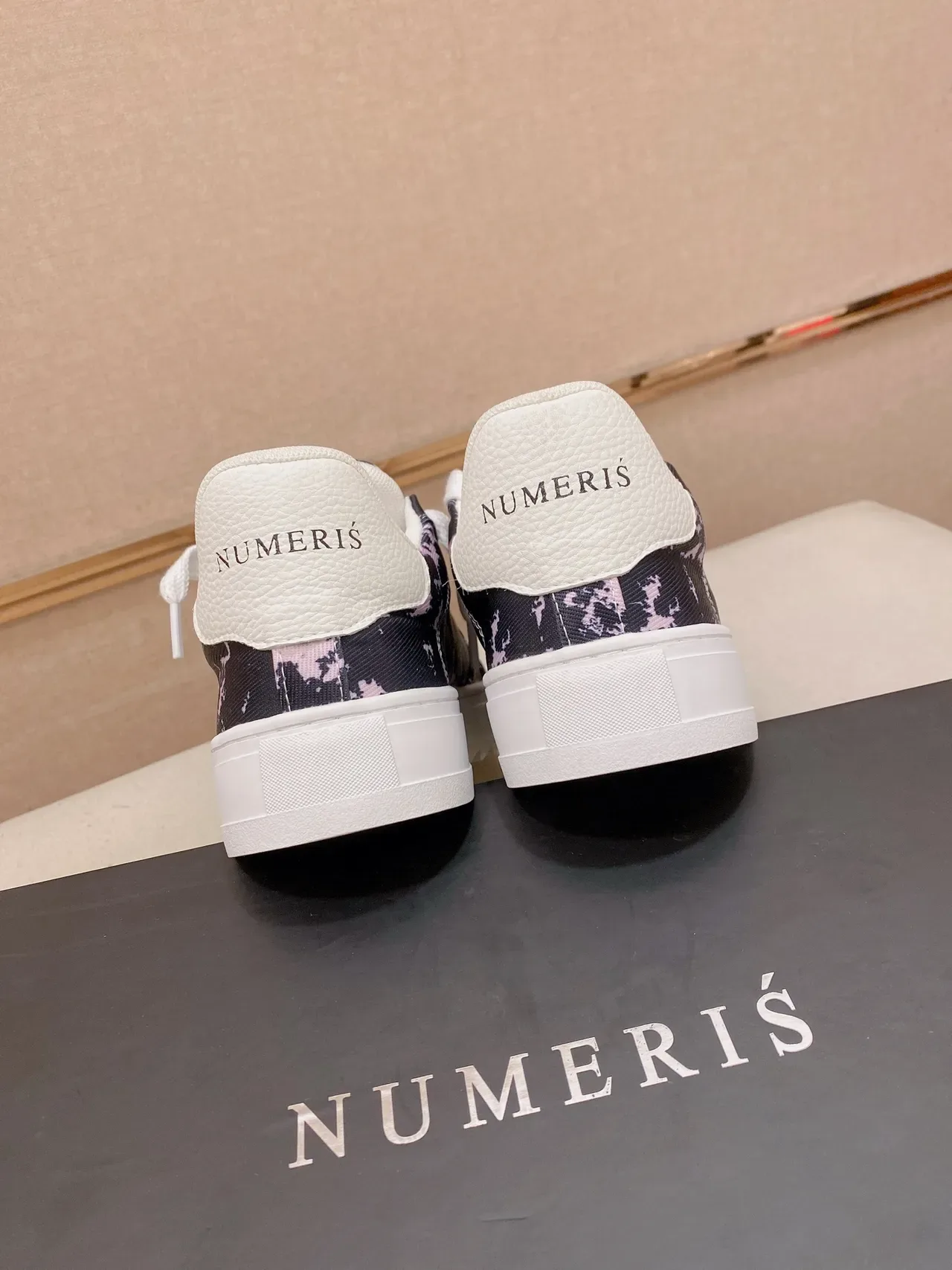 Navy and Pink Abstract Print Platform Sneaker 2