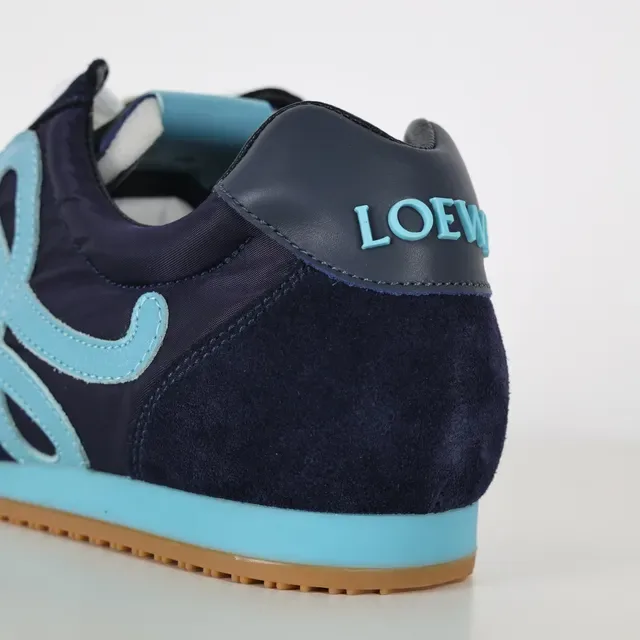 Navy Blue and Light Blue Embroidered Logo Lifestyle Sneakers 4