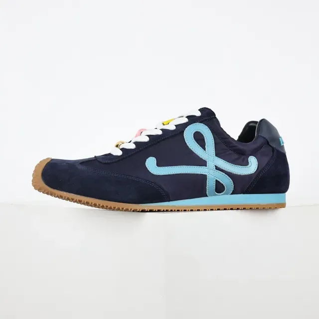 Navy Blue and Light Blue Embroidered Logo Lifestyle Sneakers 9