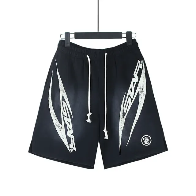 Navy White Elastic Waistband Drawstring Closure Shorts 5