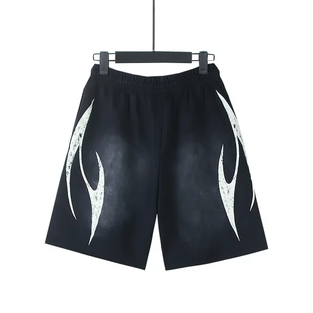 Navy White Elastic Waistband Drawstring Closure Shorts 6