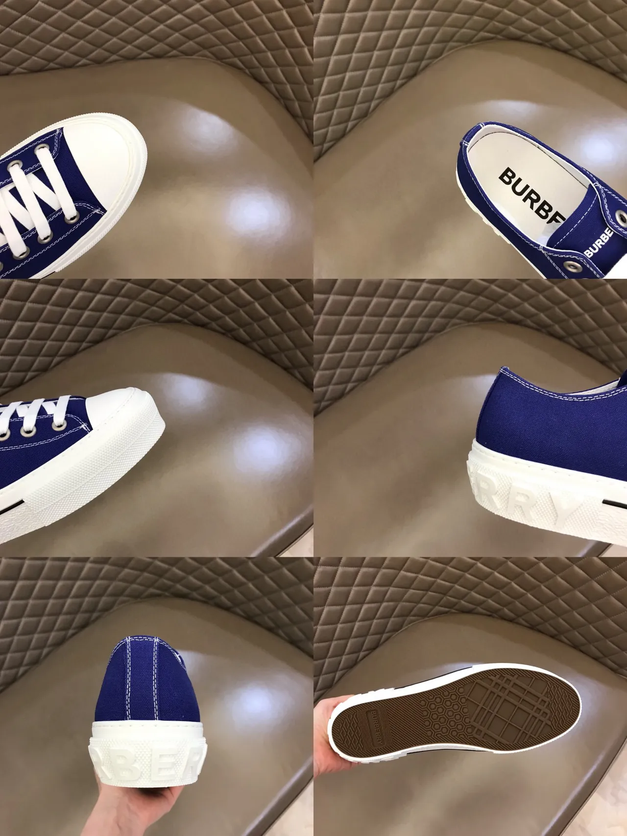 Navy White Low-Top Upper Canvas Shoes 2