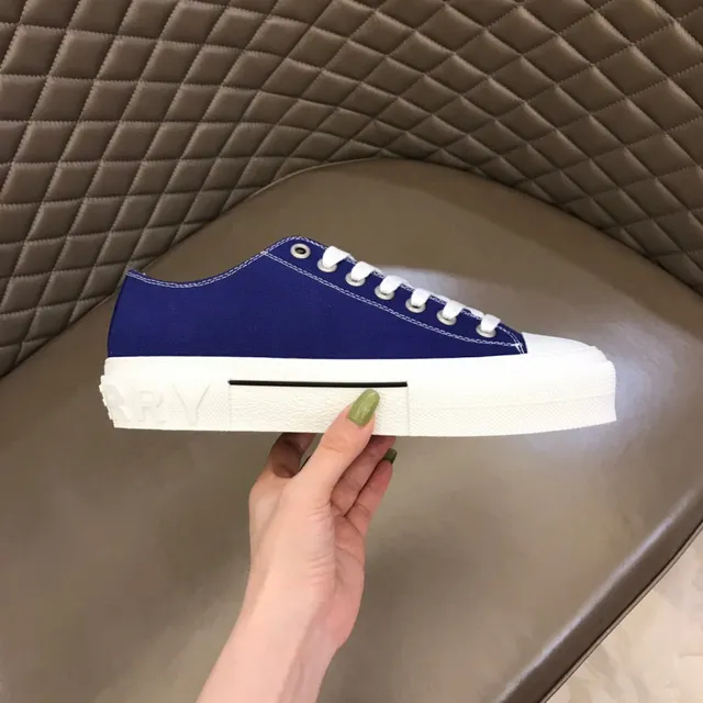 Navy White Low-Top Upper Canvas Shoes 5