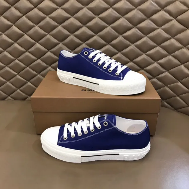 Navy White Low-Top Upper Canvas Shoes 7