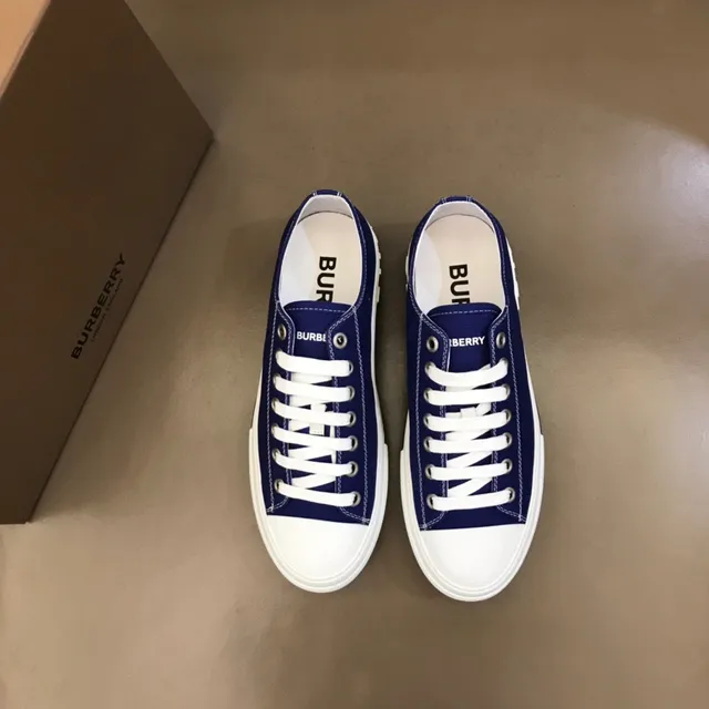 Navy White Low-Top Upper Canvas Shoes 9