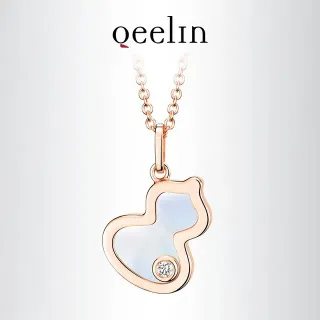 Oeelin 玫瑰金 珍珠母贝 葫芦 吊坠 项链