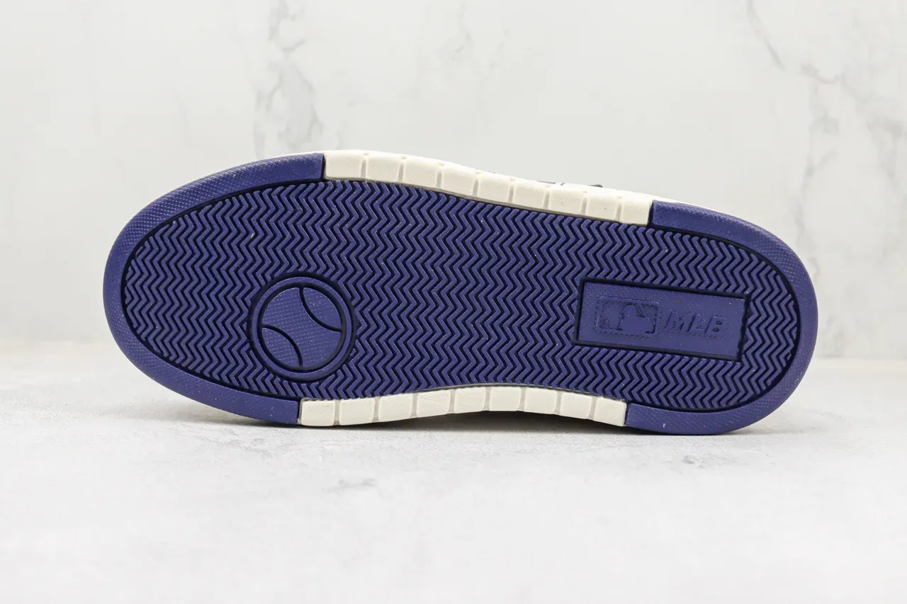 Off-White Cream and Royal Blue 'B' Logo Platform Sneaker 8
