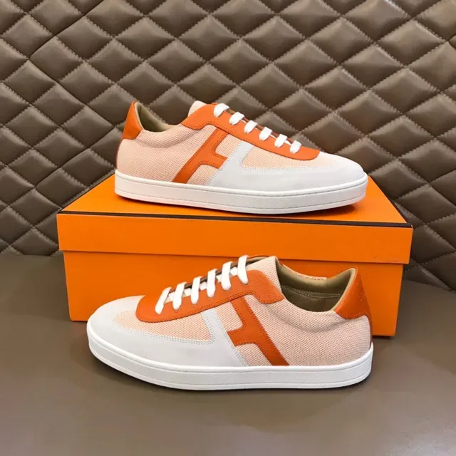 Orange and Beige Mesh Panelled Low-Top Lifestyle Sneaker 7