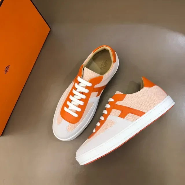 Orange and Beige Mesh Panelled Low-Top Lifestyle Sneaker 8
