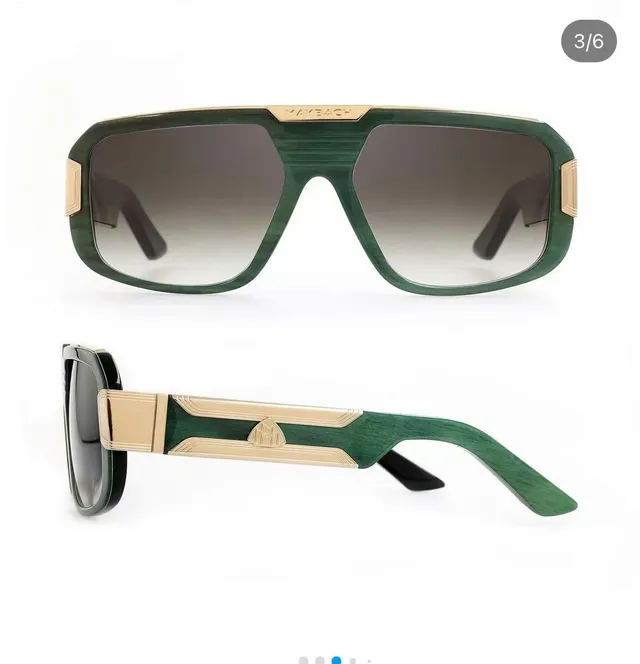 Oversized Rectangular Black Acetate Gradient Lens Sunglasses 4